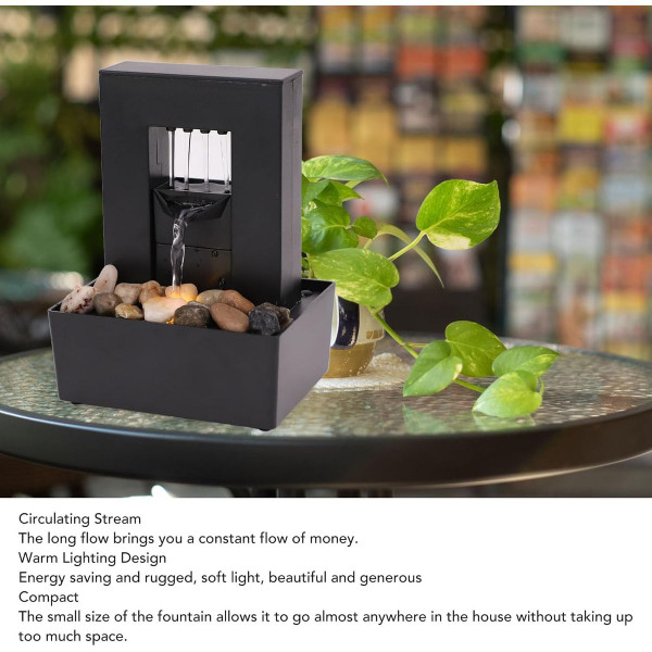 Desktop Fountain with LED Light and Polished Pebbles  product image Desktop Fountain with LED Light and Polished Pebbles  product image