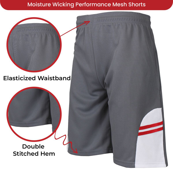 Assorted Moisture-Wicking Performance Active Mesh Shorts (5-Pack) product image