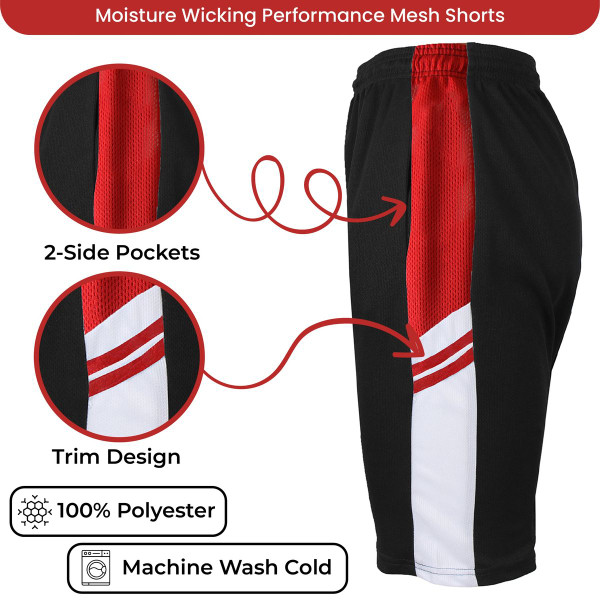 Assorted Moisture-Wicking Performance Active Mesh Shorts (5-Pack) product image