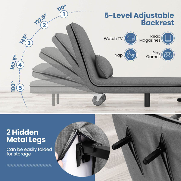 Convertible Foldout Reclining Arm Chair product image