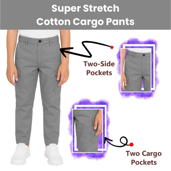 Boy’s Super Stretch Cotton Cargo Pants (1- or 3-Pack) product image