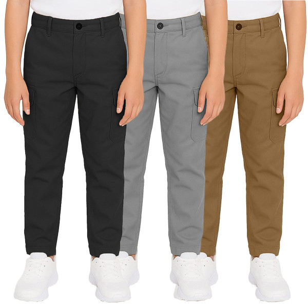 Boy’s Super Stretch Cotton Cargo Pants (1- or 3-Pack) product image