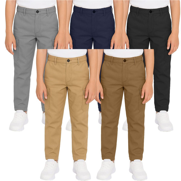Boy’s Super Stretch Cotton Cargo Pants (1- or 3-Pack) product image