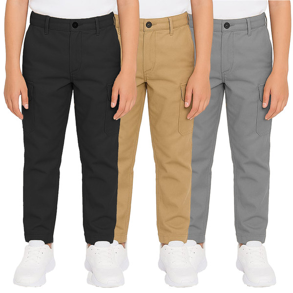 Boy’s Super Stretch Cotton Cargo Pants (1- or 3-Pack) product image