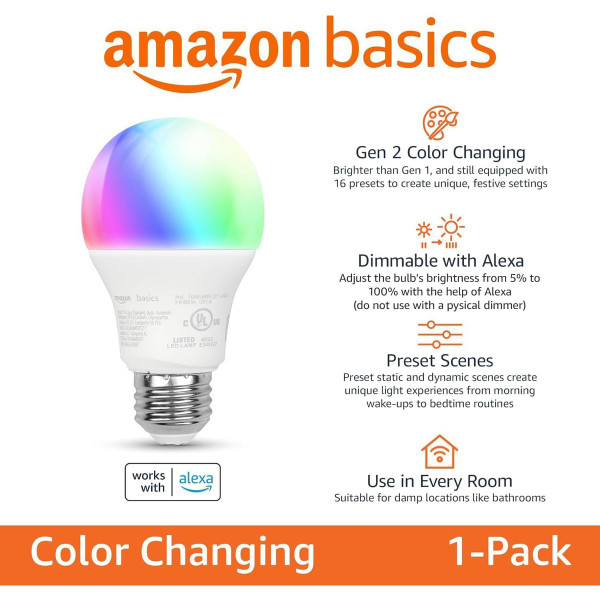 Amazon Basics Smart A19 LED Light Bulb (1- to 12-Pack) product image Amazon Basics Smart A19 LED Light Bulb (1- to 12-Pack) product image