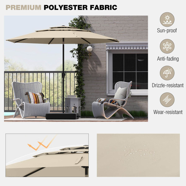 10-Foot 3-Tier Outdoor Vented Patio Umbrella product image