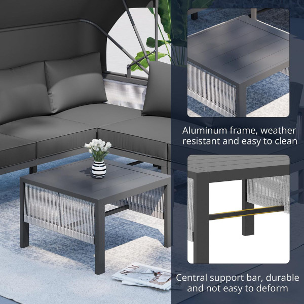 Outdoor Patio Furniture Set with Retractable Canopy and Coffee Table product image