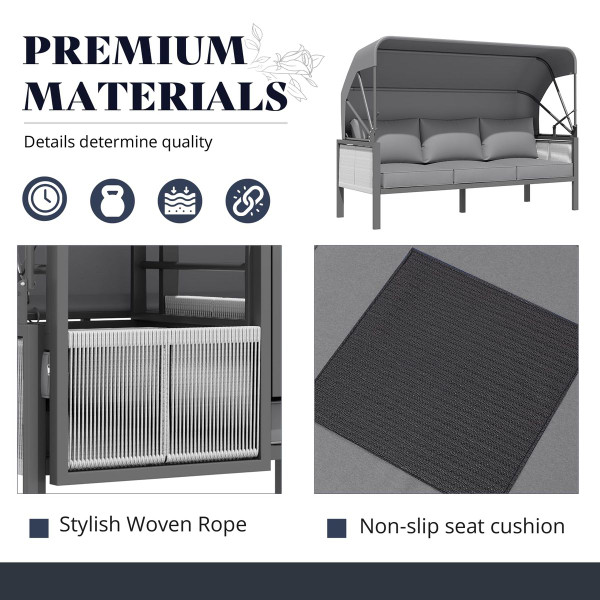 Outdoor Patio Furniture Set with Retractable Canopy and Coffee Table product image