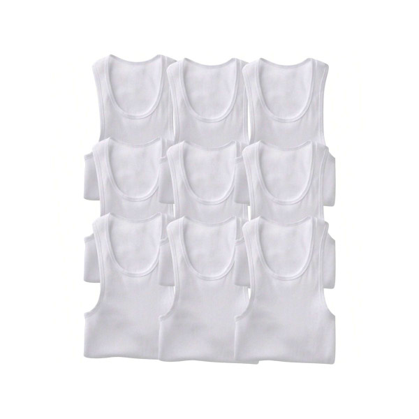 Men's Cotton Blend Slim Fit Sleeveless A-Shirt (3- or 9-Pack) product image