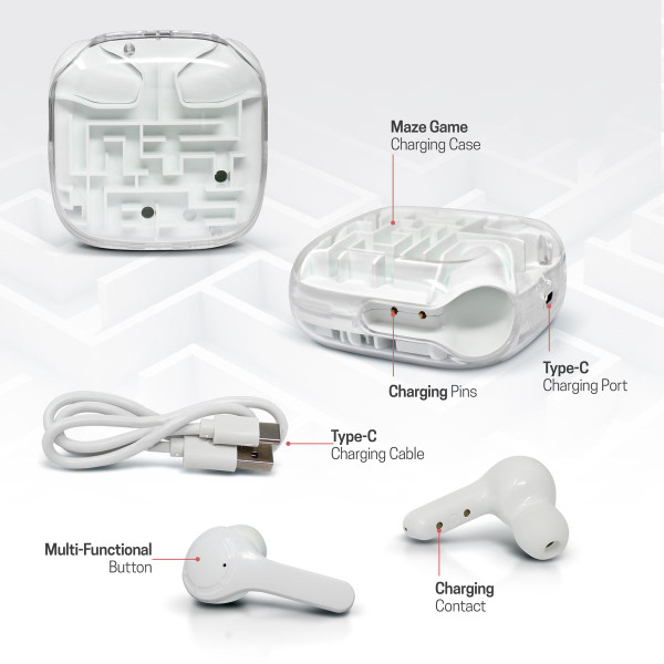 Labyrinth True Wireless Earbuds with 3D Maze product image