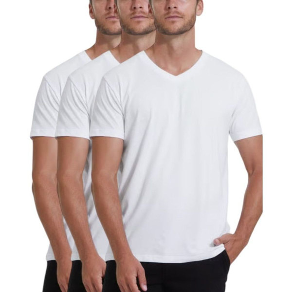 Men's Classic Comfy Crew or V-Neck Cotton Blend T-Shirt (3-Pack) product image