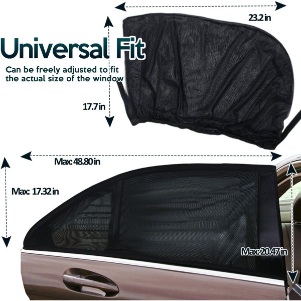 Zone Tech Car Side Window Stretchable Mesh Sunshade (2-Pack) product image