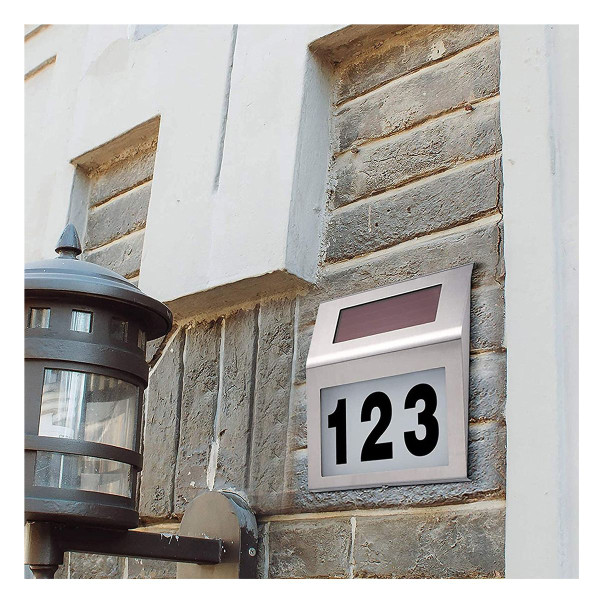 Solar Stainless Steel House Number Light with White LEDs product image