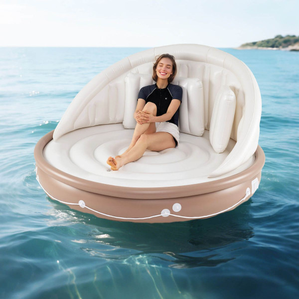 Inflatable Lounge Raft with Retractable Canopy product image