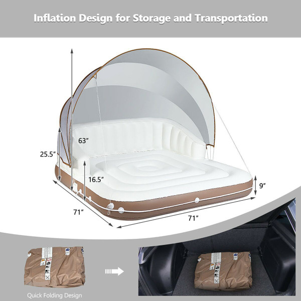 Inflatable Lounge Raft with Retractable Canopy product image