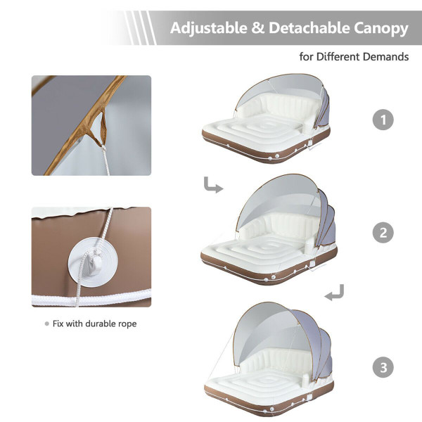Inflatable Lounge Raft with Retractable Canopy product image