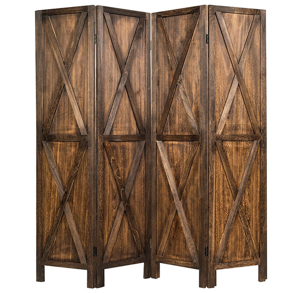 Wooden 4-Panel Folding Room Divider product image