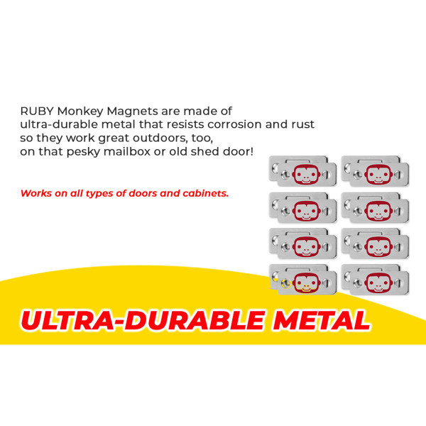 RUBY Monkey Magnets - Cabinet and Drawer Magnet Set product image