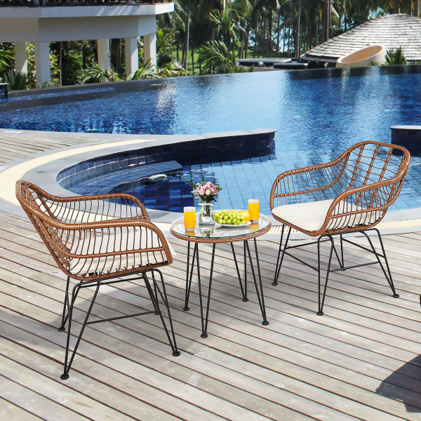 Rattan 3-Piece Bistro Furniture Set product image