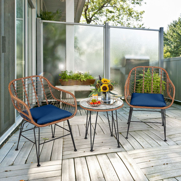 Rattan 3-Piece Bistro Furniture Set product image