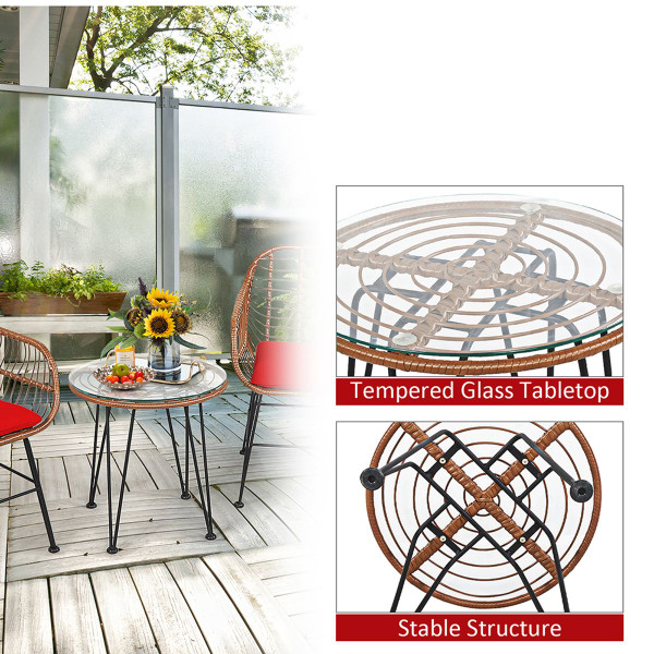 Rattan 3-Piece Bistro Furniture Set product image