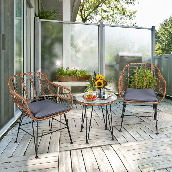 Rattan 3-Piece Bistro Furniture Set product image