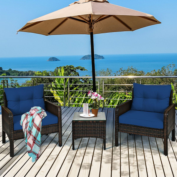 Cushioned Rattan 3-Piece Patio Furniture Set product image