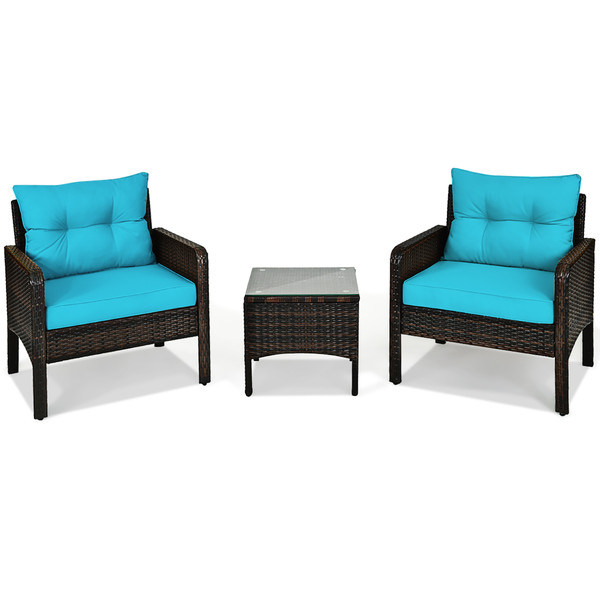 Cushioned Rattan 3-Piece Patio Furniture Set product image