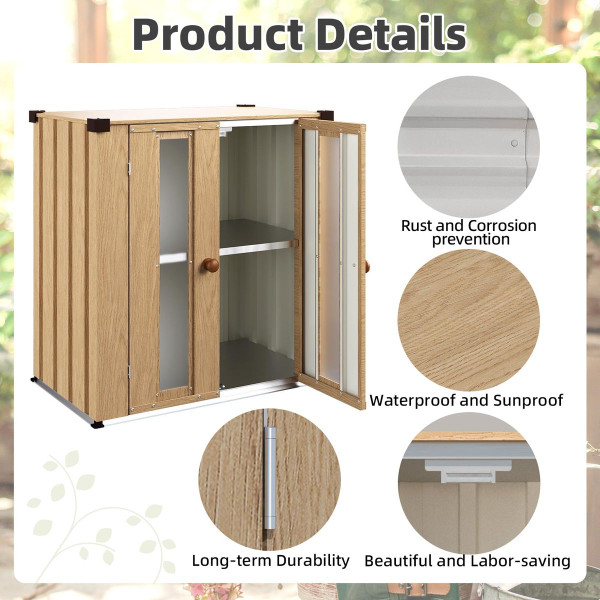 Small Outdoor Storage Cabinet with Shelves product image