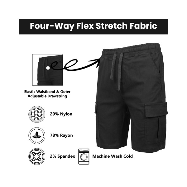 Men’s Stretch Pull-On Cargo Shorts (3-Pack) product image