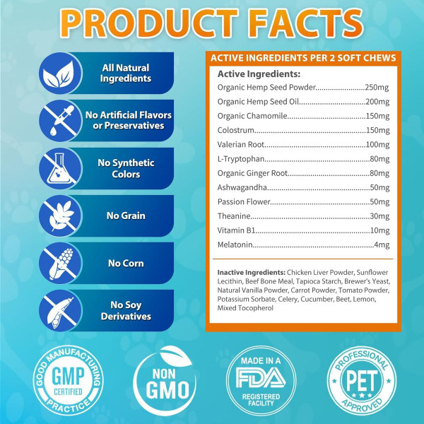 Calming Hemp Chews for Dog product image