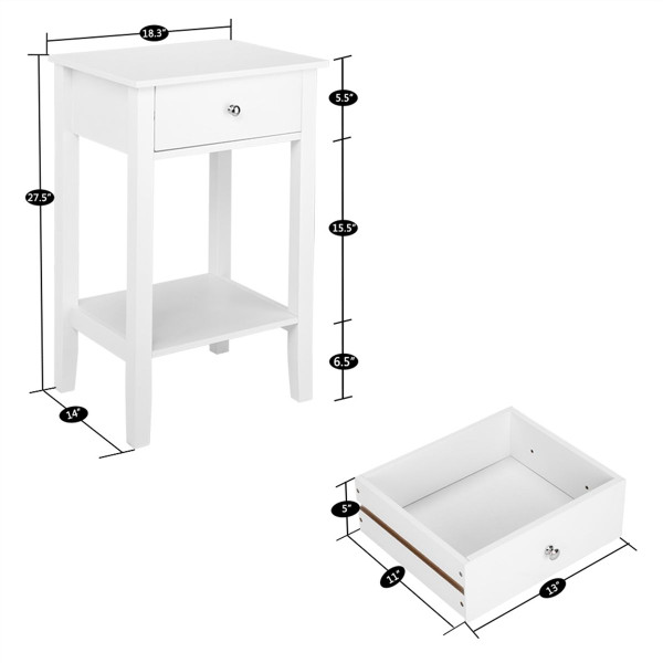 Two-Layer Bedside Table with Drawer  product image