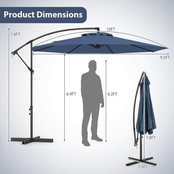 10' Hanging Offset Outdoor Market Patio Umbrella  product image