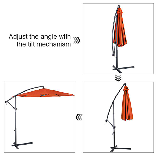 10' Hanging Offset Outdoor Market Patio Umbrella  product image