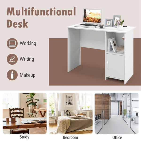 Modern Computer Desk with Open Shelf Storage product image