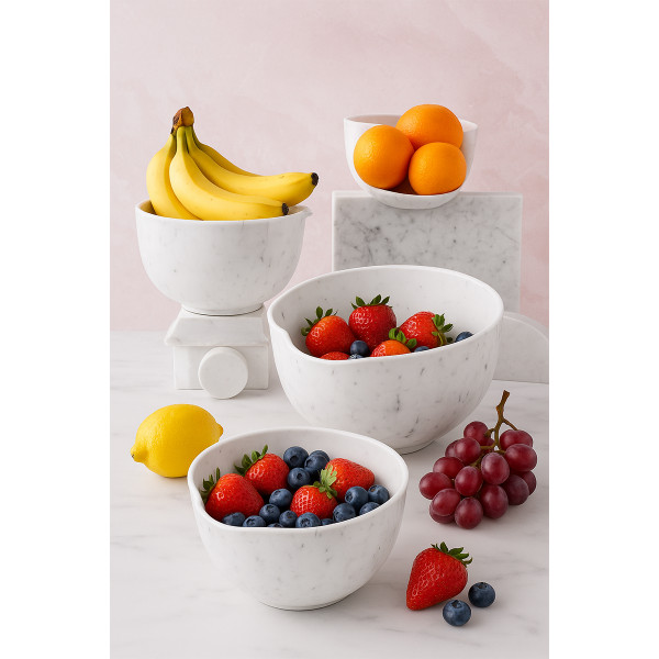 3-Piece Marbled Mixing Bowl Set with Pour Spouts product image