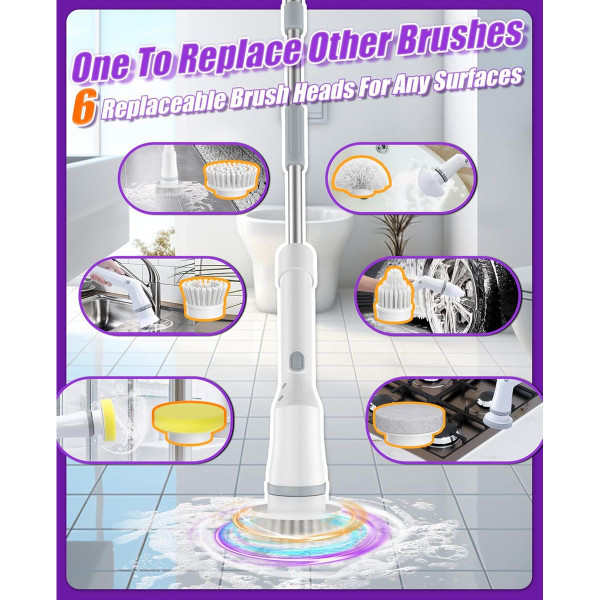 Electric Spin Scrubber with 6 Brush Heads product image