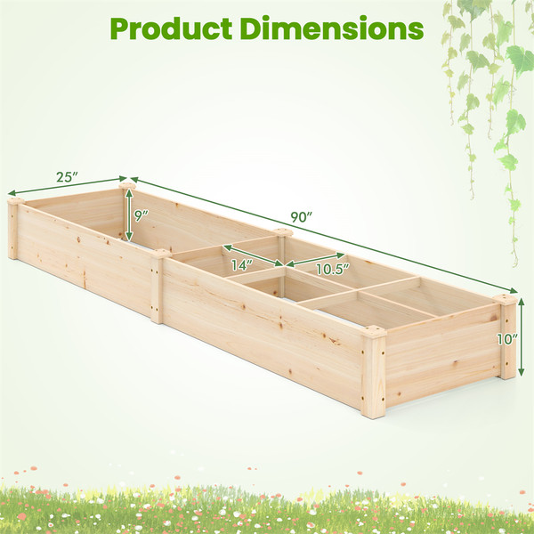 8' x 2' Wooden Raised Garden Bed (2 Types) product image