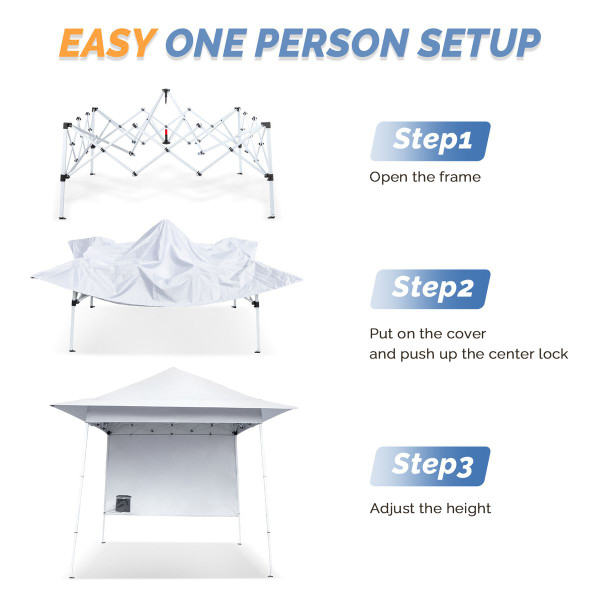 8 x 8-Foot Pop-up Gazebo with One Side Cloth and Storage Bag product image