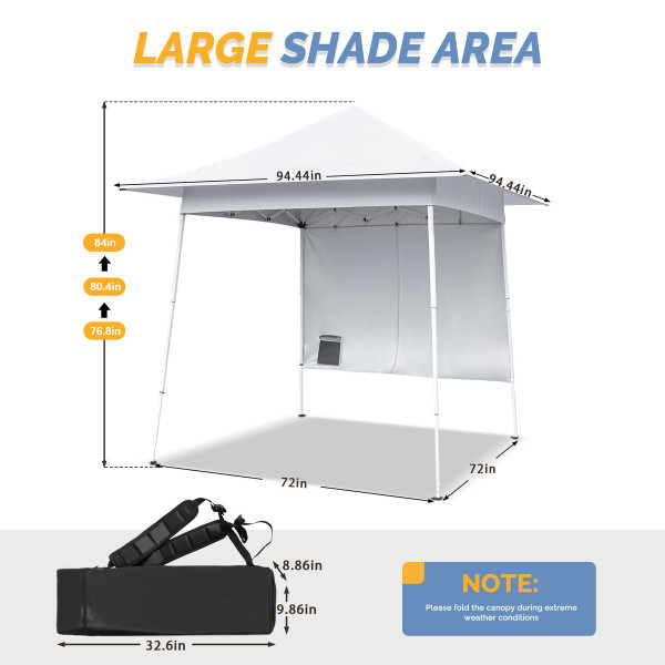 8 x 8-Foot Pop-up Gazebo with One Side Cloth and Storage Bag product image