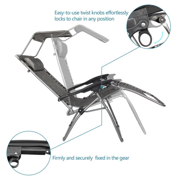 Reclining Zero Gravity Chair with Canopy product image