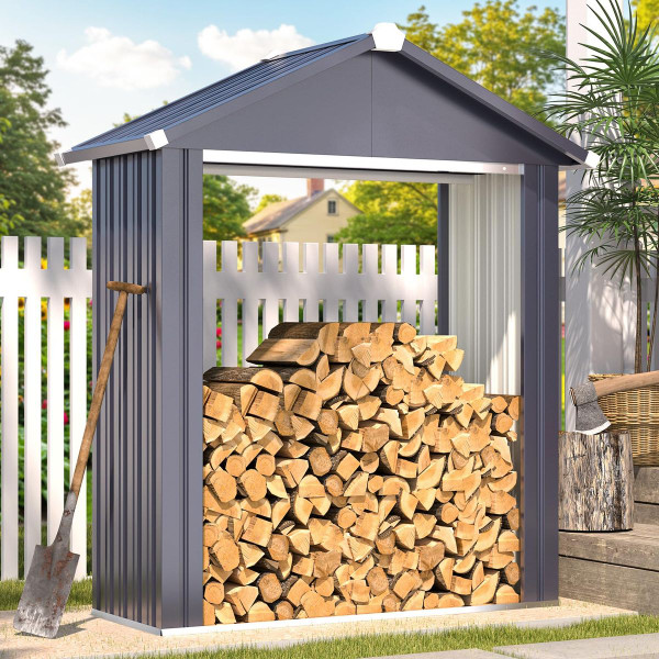 5 x 2-Foot Outdoor Firewood Storage Shed product image
