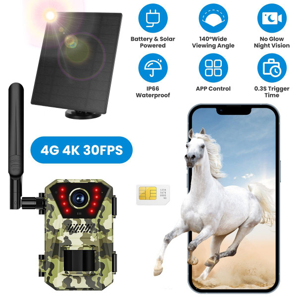 4G 4K 30FPS Solar Trail Camera product image