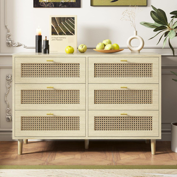 6-Drawer Rattan Dresser product image