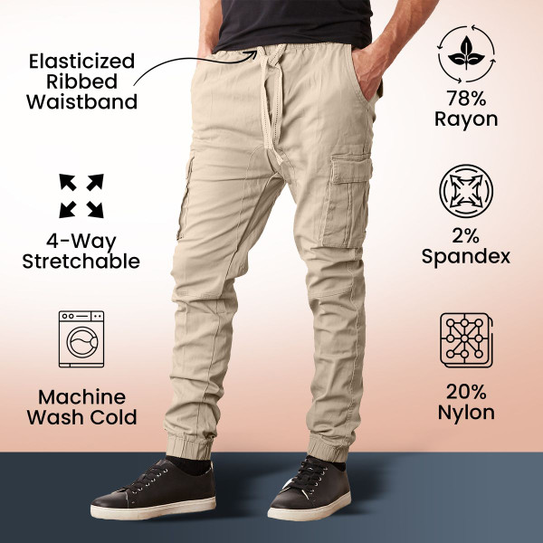Men's Modern Fit Super Flex Stretch Cargo Jogger Pants product image