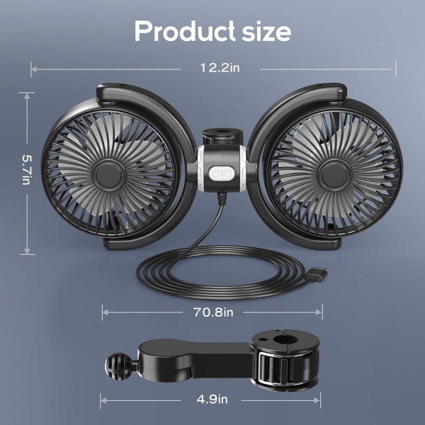 USB Car Fan for Backseat product image