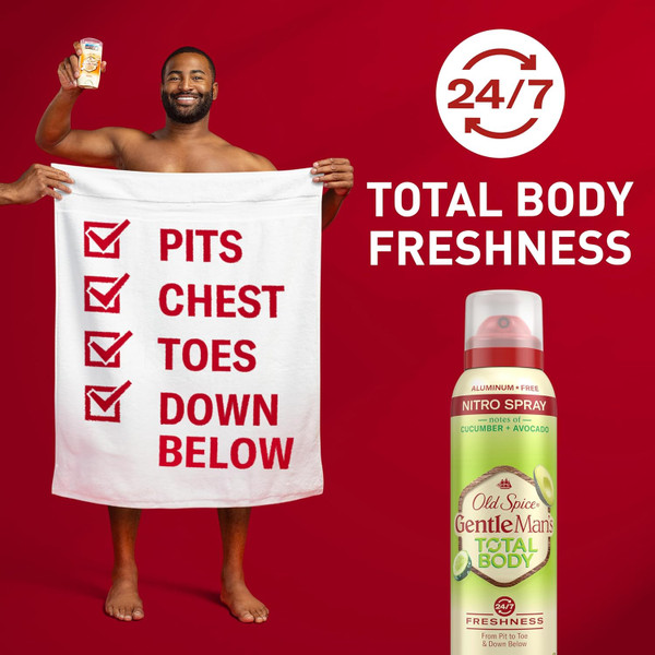 Old Spice Total Body Deodorant Spray for Men (6-Pack) product image