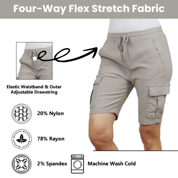 Women’s Flex Cargo Shorts with Elastic Waistband product image