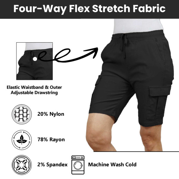 Women’s Flex Cargo Shorts with Elastic Waistband product image