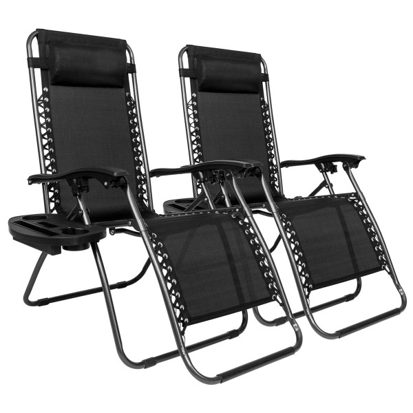 Zero Gravity Chair with Pillow and Cup Holder (2-Pack) product image